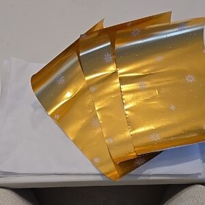 New never used CHANEL gold Foil holiday Wrapping paper gift wrap Sheets & tissue